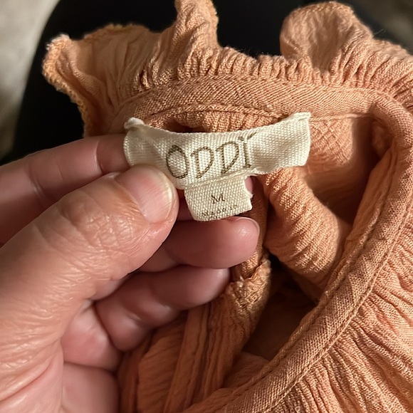 NWOT Oddy Ruffle Lace Peach Blouse - Picture 7 of 9